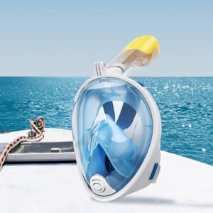 Snorkelmaske til børn og voksne med snorkel og 180 graders udsigt - Sort / S/M